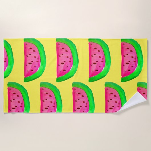 Funky roze watermeloen strandstijl strandlaken (Voorkant)