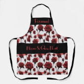 Funky Rozen Bloemist Schort. bewerkbaar Schort (Voorkant)