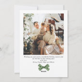 Funky Sage Green Christmas Bow Ribbon 2 Photo Feestdagenkaart (Achterkant)