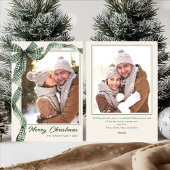 Funky Sage Green Christmas Bow Ribbon 2 Photo Feestdagenkaart