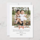 Funky Sage Green Christmas Bow Ribbon 2 Photo Feestdagenkaart (Achterkant)