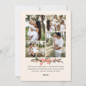 Funky Sage Green Christmas Bow Ribbon 5 Phot Feestdagenkaart (Achterkant)