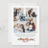 Funky Sage Green Christmas Bow Ribbon 5 Photo Feestdagenkaart (Achterkant)