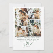 Funky Sage Green Christmas Bow Ribbon 5 Photo Feestdagenkaart (Achterkant)