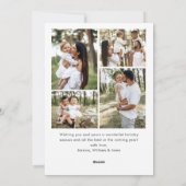 Funky Sage Green Christmas Bow Ribbon 5 Photo Feestdagenkaart (Achterkant)