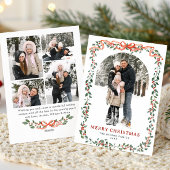 Funky Sage Green Christmas Bow Ribbon 5 Photo Feestdagenkaart