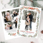 Funky Sage Green Christmas Bow Ribbon 5 Photo Feestdagenkaart