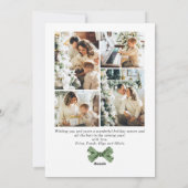 Funky Sage Green Christmas Bow Ribbon 5 Photo Feestdagenkaart (Achterkant)