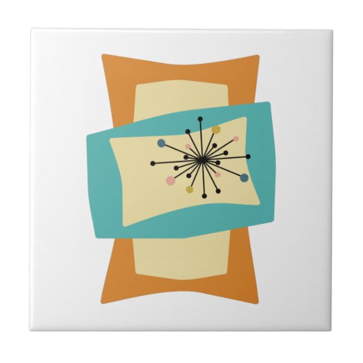Funky samengeperste rechthoeken Mid Century Modern Tegeltje (Voorkant)