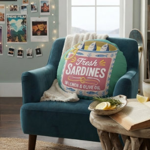 Funky Sardine Kust Zeevruchten Rond Kussen