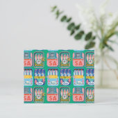 Funky Sardine Portugal Briefkaart (Staand voorkant)