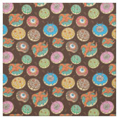 Funky Scary Halloween Donuts Pattern Fabric Stof (Swatch)