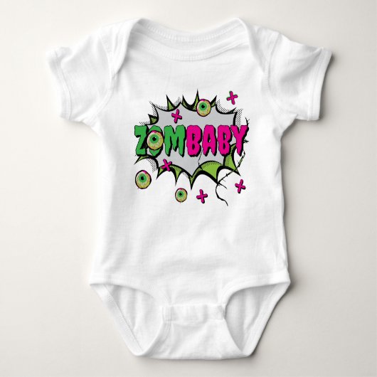 Funky Schattige Fun 'ZomBaby' Zombie Pun Romper (Voorkant)