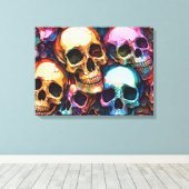 Funky Schedels Canvas Afdruk (Insitu (Houten vloer))