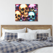 Funky Schedels Canvas Afdruk (Insitu (Slaapkamer))