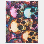 Funky Schedels Fleece Deken (Voorkant)