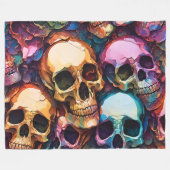 Funky Schedels Fleece Deken (Voorkant (Horizontaal))