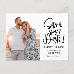 Funky Schrijfbare KLEUR bespaart onze datum Briefkaart