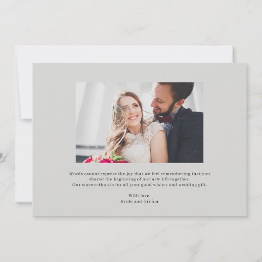 Funky schrijven bewerkbare kleur bruiloft dank u bedankkaart (Achterkant)