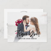 Funky Schrijven BEWERKBARE KLEUR Dank u Briefkaart (Voorkant / Achterkant)