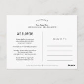 Funky Schrijven BEWERKBARE KLEUR Wedding Elopement Briefkaart (Achterkant)