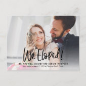 Funky Schrijven BEWERKBARE KLEUR Wedding Elopement Briefkaart (Voorkant)