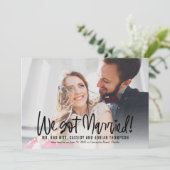 Funky schrijven bruiloft Elopement Receptie Uitnod Bedankkaart (Staand voorkant)