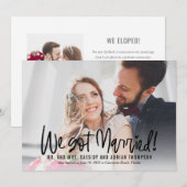 Funky schrijven bruiloft Elopement Receptie Uitnod Bedankkaart (Voorkant / Achterkant)