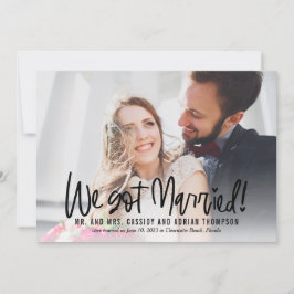 Funky schrijven bruiloft Elopement Receptie Uitnod Bedankkaart