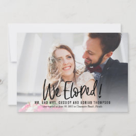 Funky schrijven bruiloft Elopement Receptie Uitnod Bedankkaart