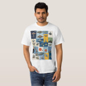 Funky Sci-Fi Retro Alien Ruimteschip T-shirt (Voorkant volledig)