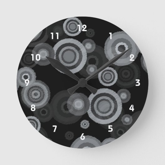 Funky Scribble Circles Ronde Klok (Voorkant)
