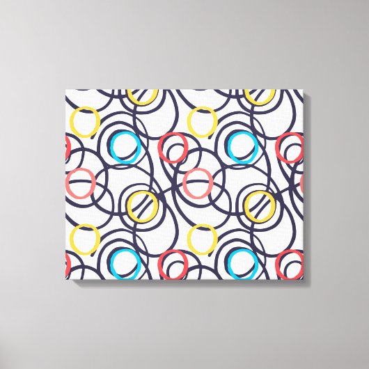 Funky Scribged Doodles Canvas Afdruk (Voorkant)