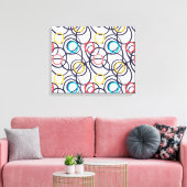 Funky Scribged Doodles Canvas Afdruk (Insitu (Woonkamer))