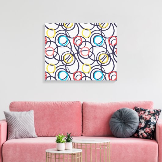 Funky Scribged Doodles Canvas Afdruk (Insitu (Woonkamer))