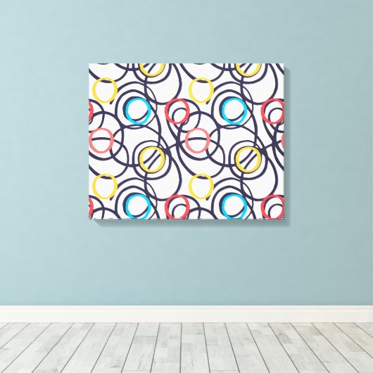 Funky Scribged Doodles Canvas Afdruk (Insitu (Houten vloer))