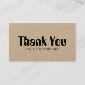 Funky Script Chic Kraft Bestellen Dank je minimale Visitekaartje (Voorkant)