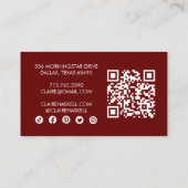 Funky Script Chic Wine Order Dank u minimale QR Visitekaartje (Achterkant)