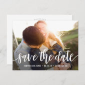 Funky Script Modern Save the Date Briefkaart (Voorkant / Achterkant)