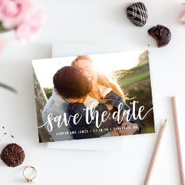 Funky Script Modern Save The Date Kaart