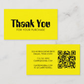 Funky Script vet orde dank u minimale QR-code Visitekaartje (Voorkant / Achterkant)