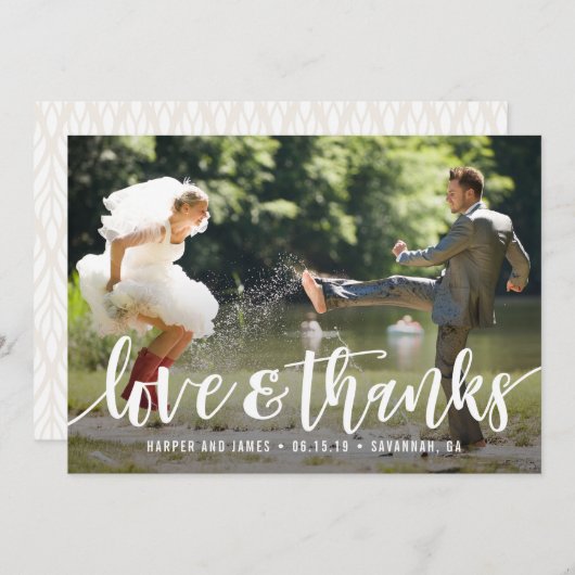 Funky Script Weddenschap Hartelijk dank Bedankkaart (Voorkant / Achterkant)