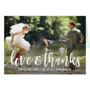 Funky Script Wedding Dank je wel kaart