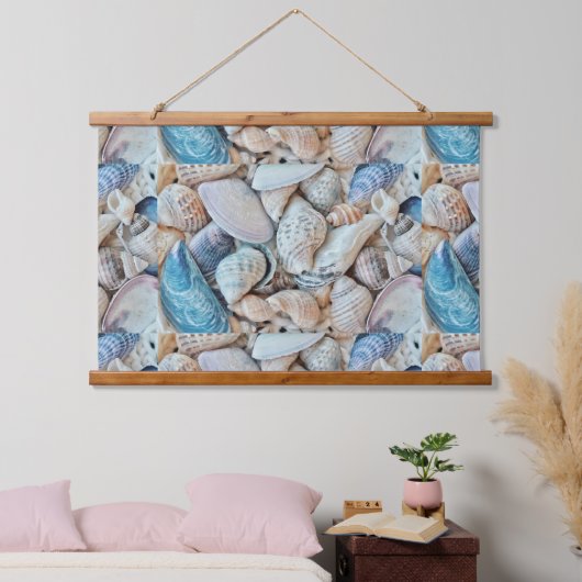 Funky Sea Shells Holiday Seaside Pattern Hangend Wandkleed (Slaapkamer)