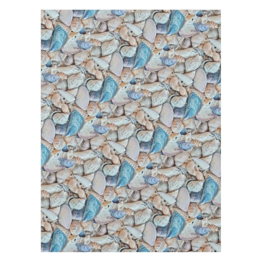 Funky Sea Shells Holiday Seaside Pattern Tafelkleed (Voorkant)