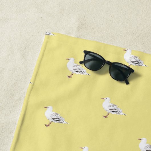 Funky Seagulls Pattern Beach Towel Strandlaken (In situ)