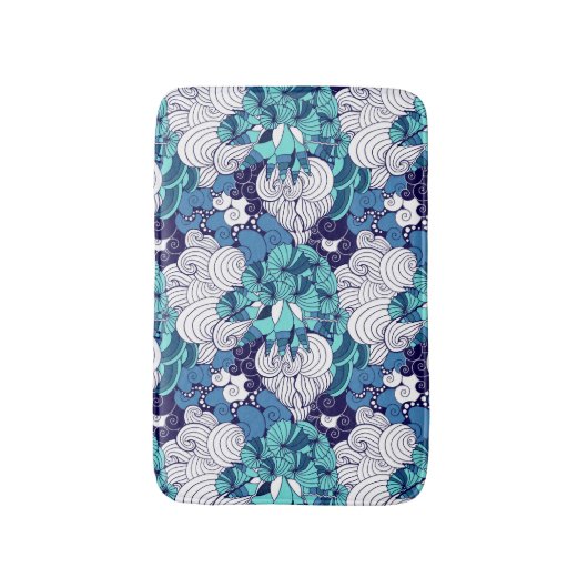 Funky Seashell Pattern Badmat (Voorkant Verticaal)