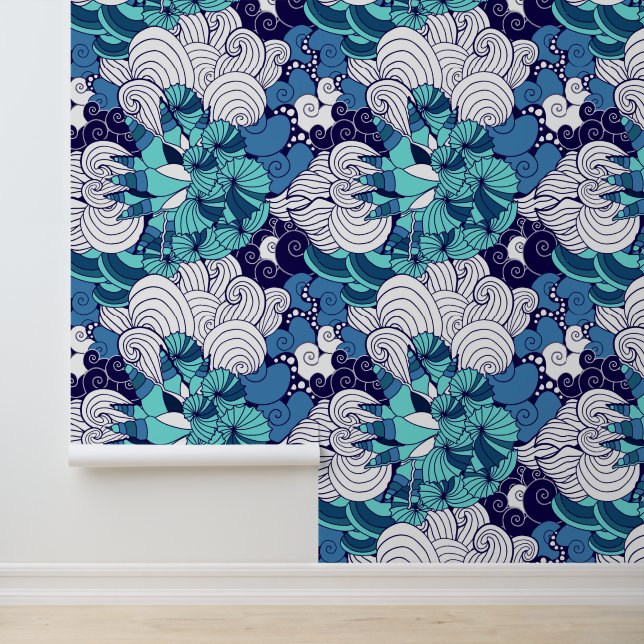 Funky Seashell Pattern Behang (Applicatie)
