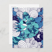 Funky Seashell Pattern Briefkaart (Voorkant / Achterkant)