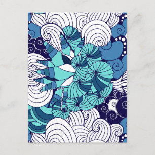 Funky Seashell Pattern Briefkaart